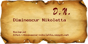 Diminescur Nikoletta névjegykártya