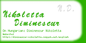 nikoletta diminescur business card